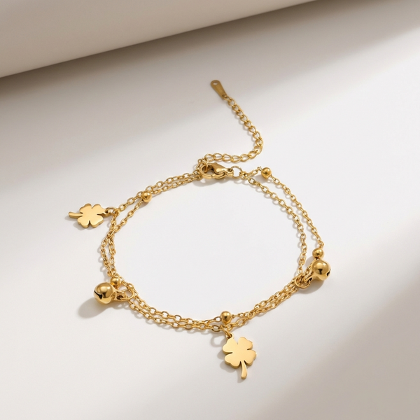 Multi layered Floral Gold Bracelet
