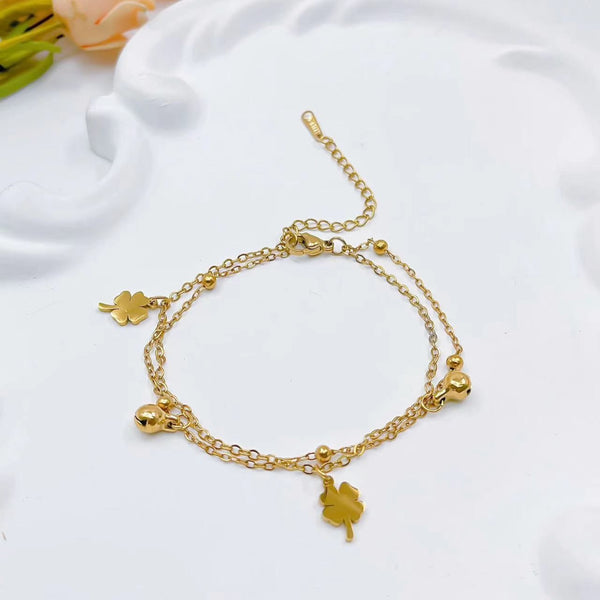 Multi layered Floral Gold Bracelet