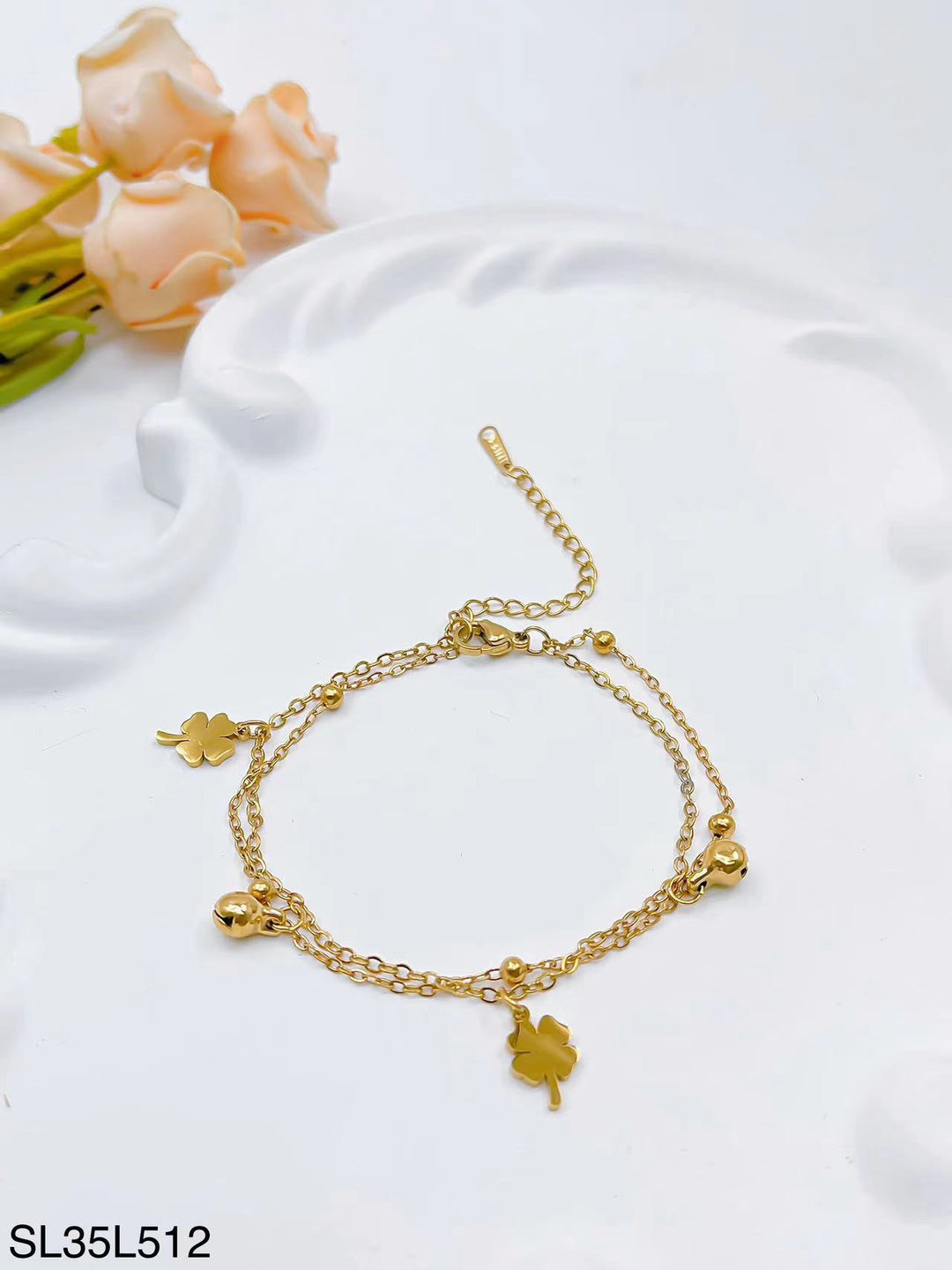 Multi layered Floral Gold Bracelet