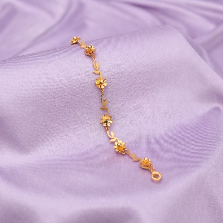 Golden Floral Petal Trail Bracelet