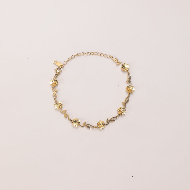 Golden Floral Petal Trail Bracelet - Salty Accessories