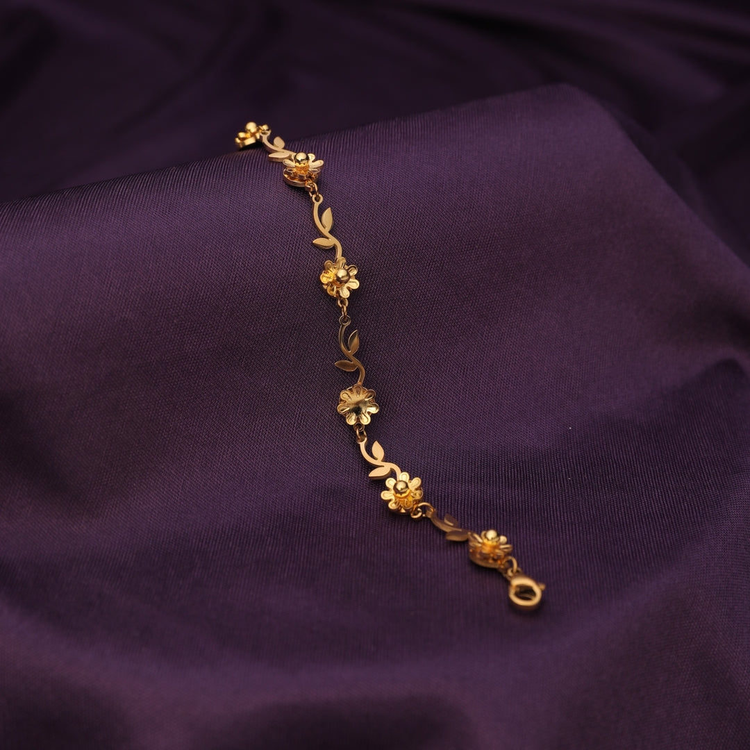 Golden Floral Petal Trail Bracelet - Salty Accessories