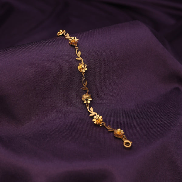 Golden Floral Petal Trail Bracelet