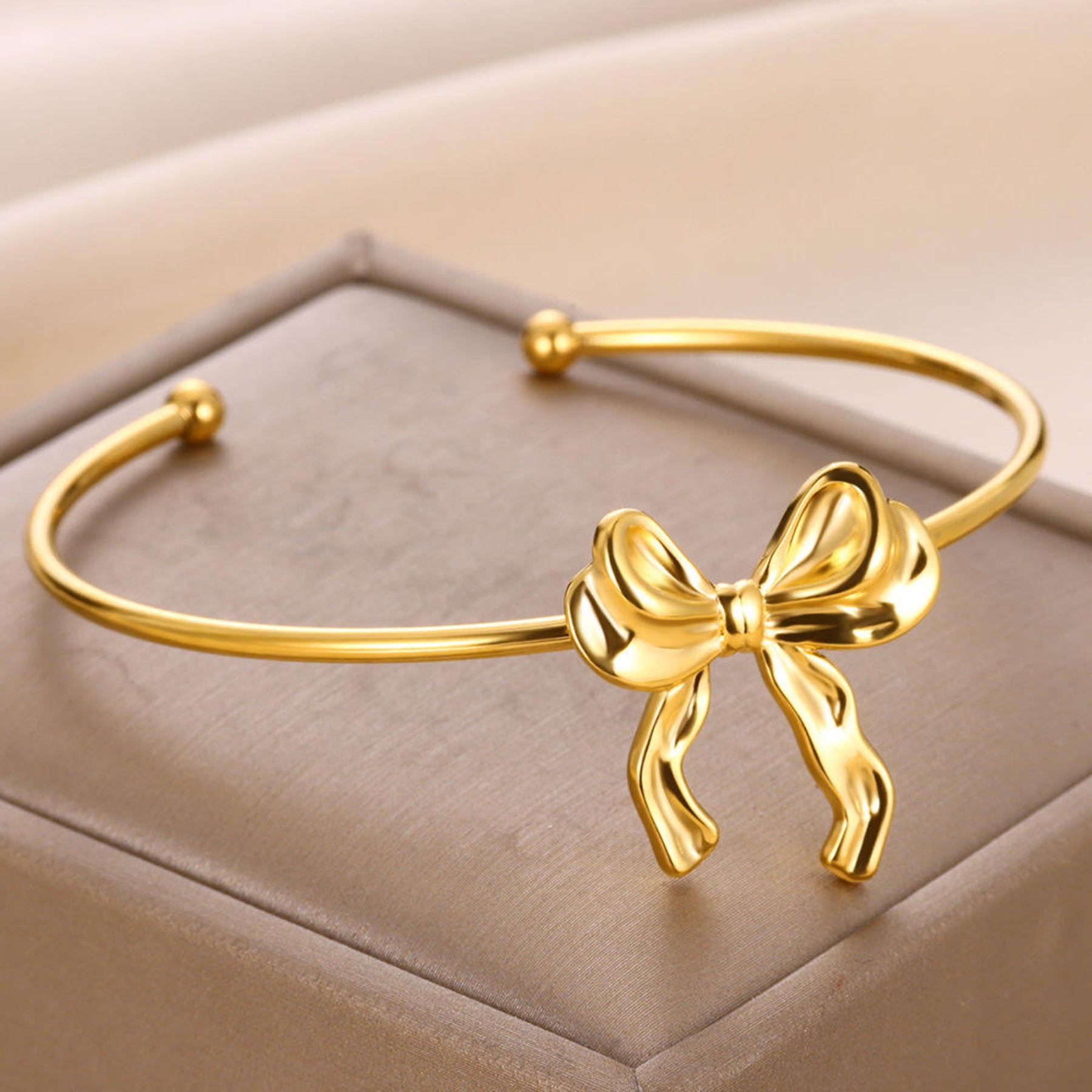 Golden Bow Grace Cuff Bracelet