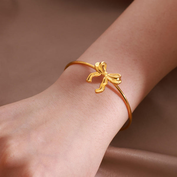 Golden Bow Grace Cuff Bracelet