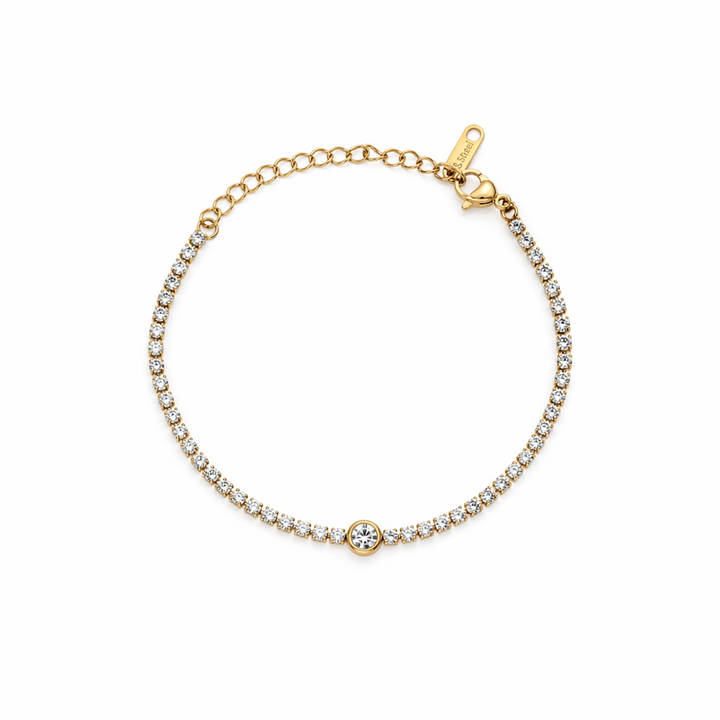Solitaire Spark Gold Tennis Bracelet