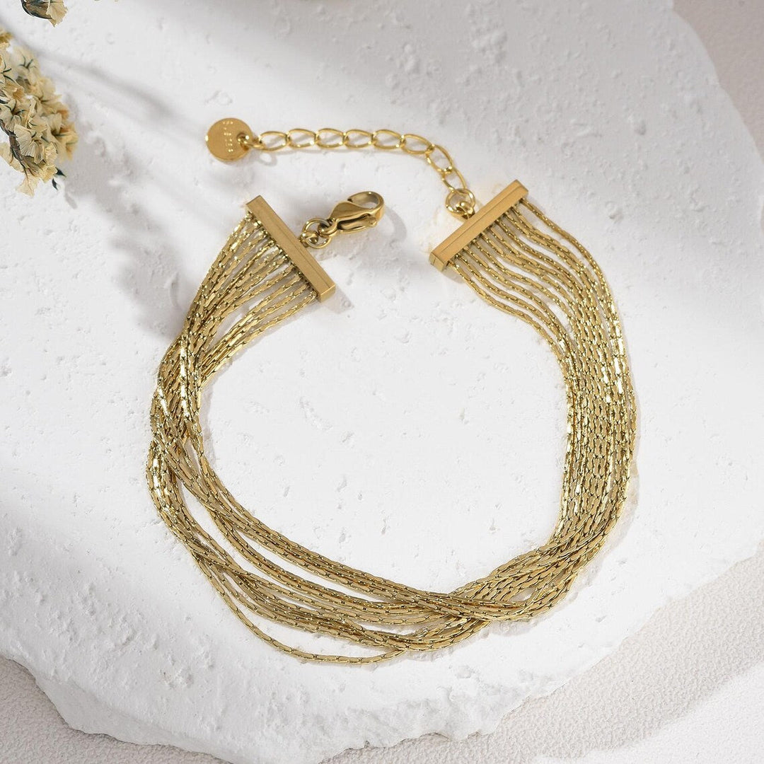 Golden Cascade Layered Bracelet | Salty