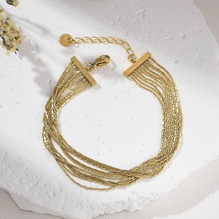 Golden Cascade Layered Bracelet | Salty