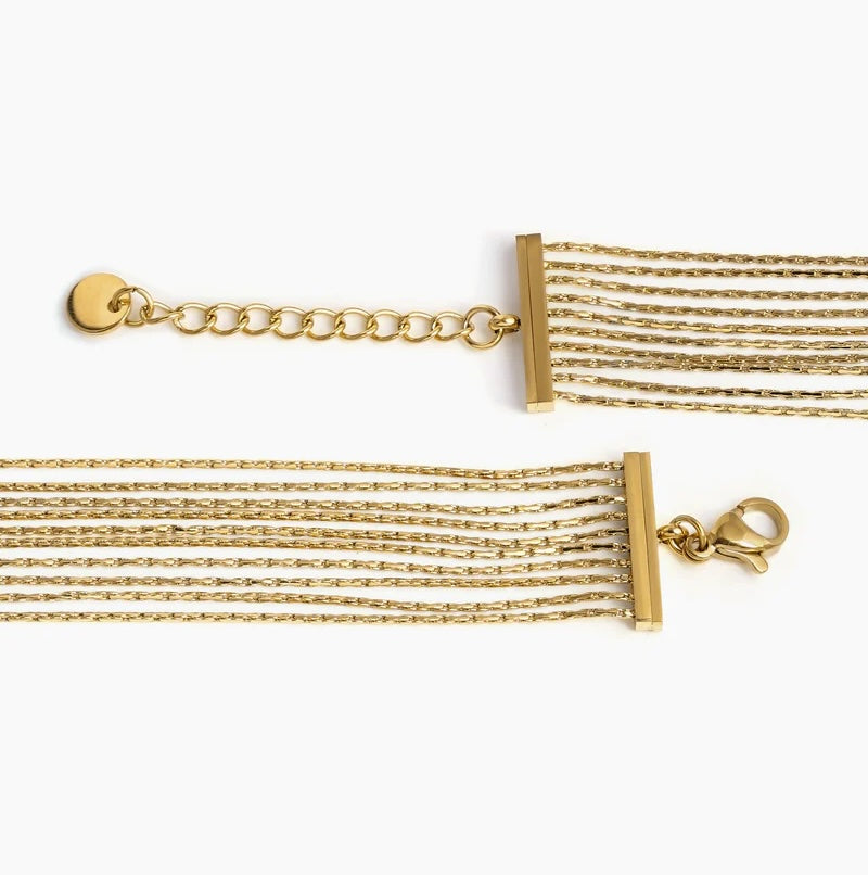Golden Cascade Layered Bracelet | Salty