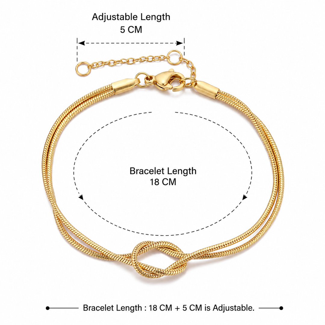 Linked by Love Knot Bracelet - Gold