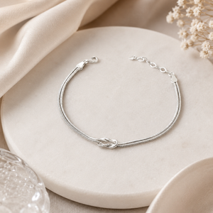 Linked by Love Knot Bracelet - Silver