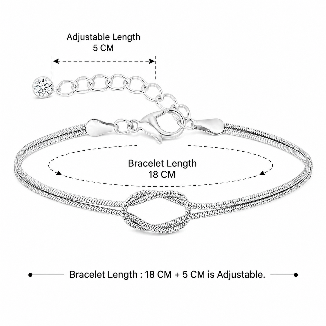 Linked by Love Knot Bracelet - Silver