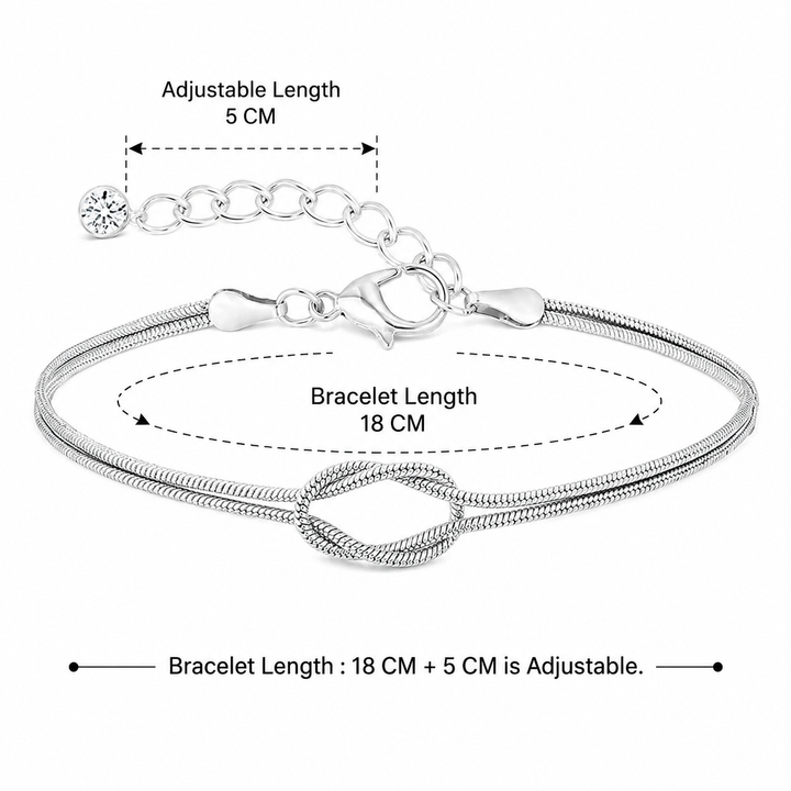 Linked by Love Knot Bracelet - Silver