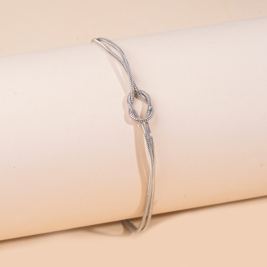 Linked by Love Knot Bracelet - Silver