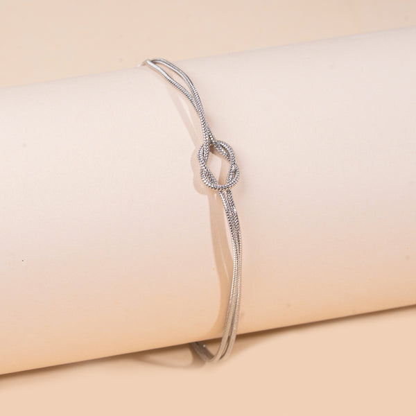 Linked by Love Knot Bracelet - Silver