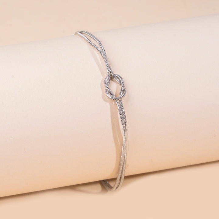 Linked by Love Knot Bracelet - Silver