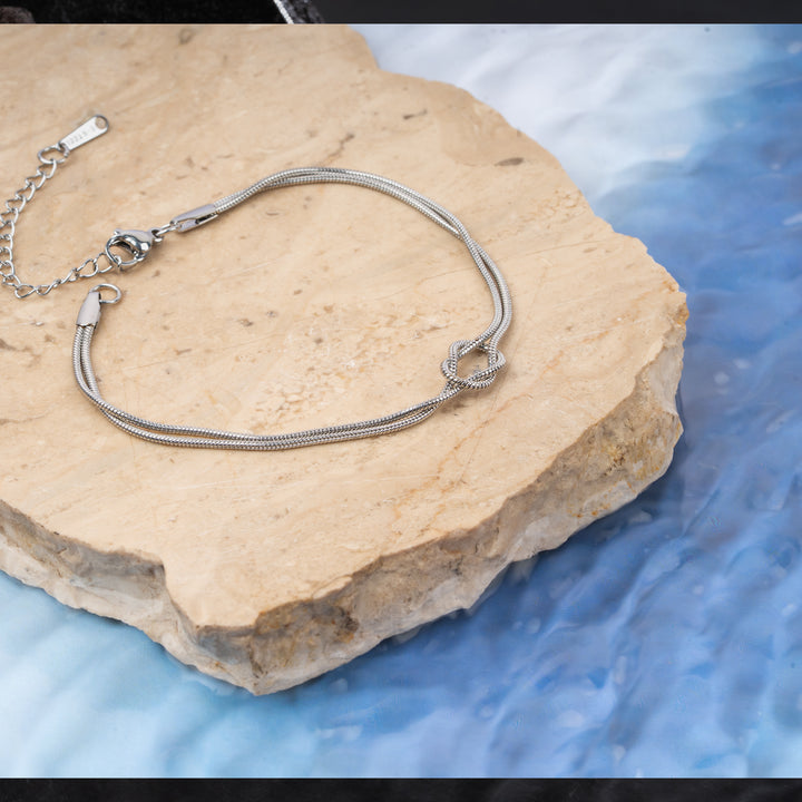 Linked by Love Knot Bracelet - Silver