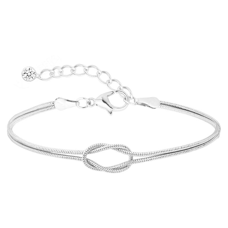 Linked by Love Knot Bracelet - Silver