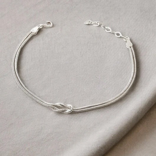 Linked by Love Knot Bracelet - Silver
