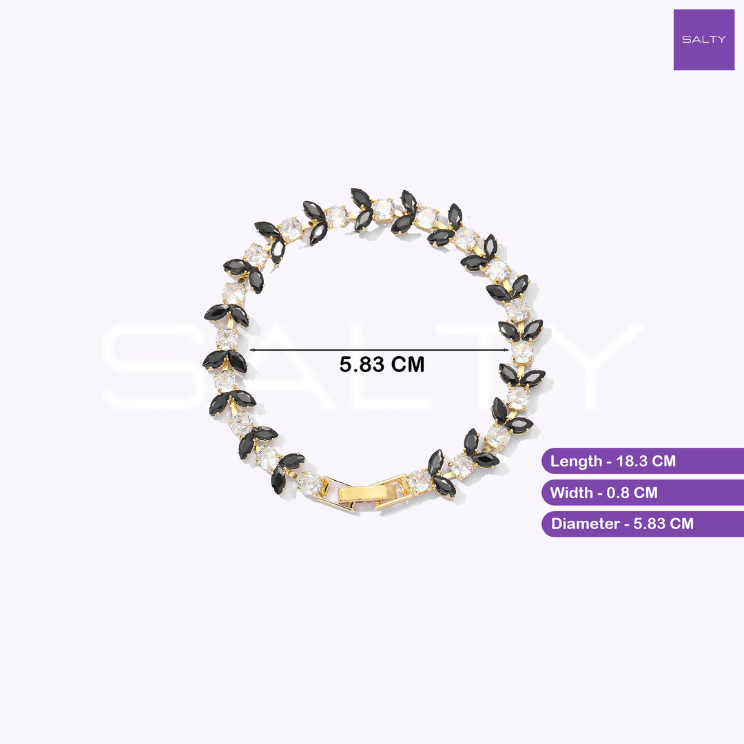 Midnight Leaf Sparkle Bracelet