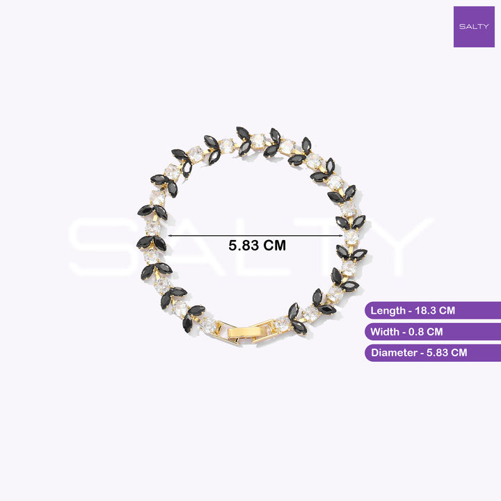 Midnight Leaf Sparkle Bracelet