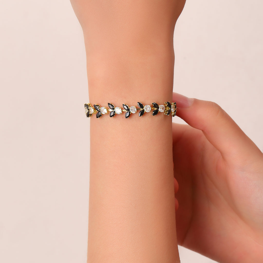 Midnight Leaf Sparkle Bracelet
