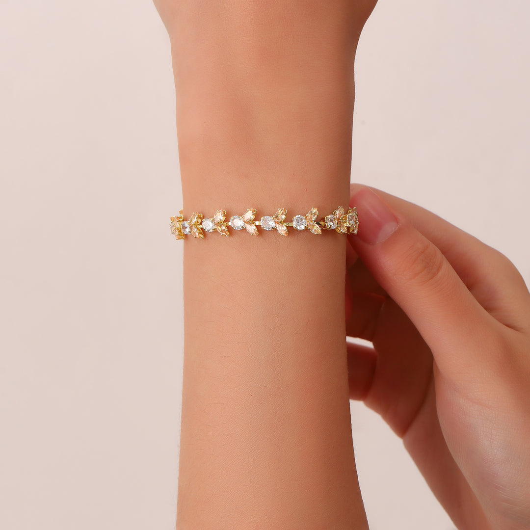 Crystal Leaf Vine Bracelet