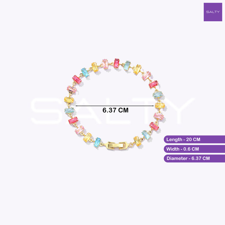 Rainbow Tennis Bracelet - Gold