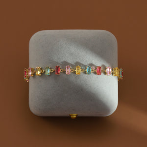 Rainbow Tennis Bracelet - Gold