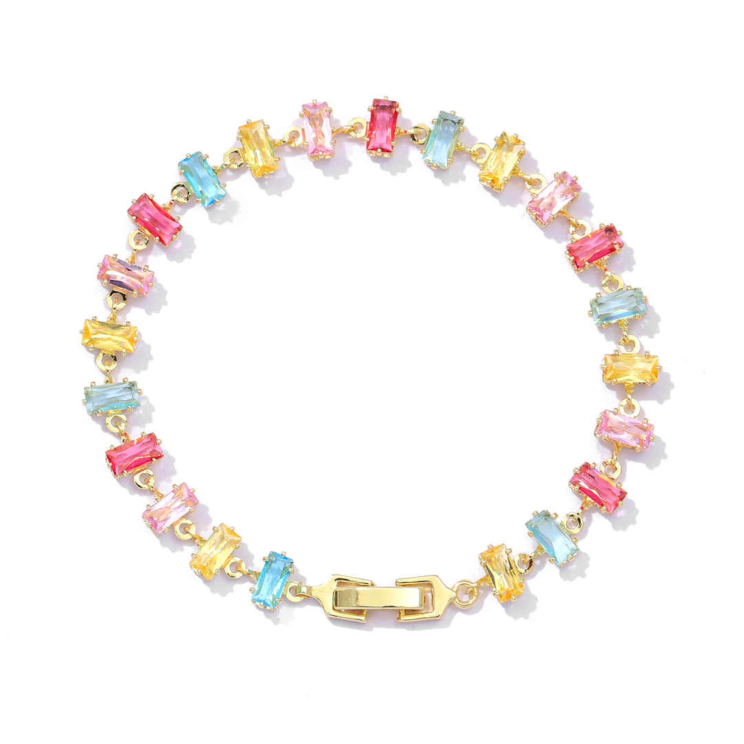 Rainbow Tennis Bracelet - Gold