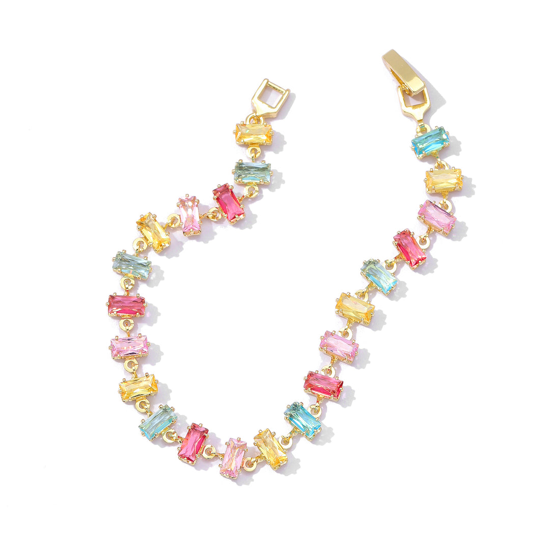 Rainbow Tennis Bracelet - Gold