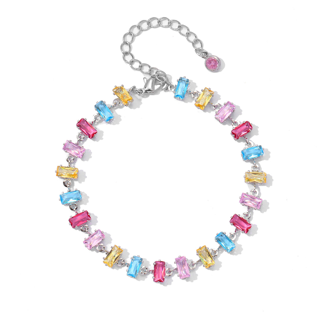 Rainbow Tennis Bracelet - Silver
