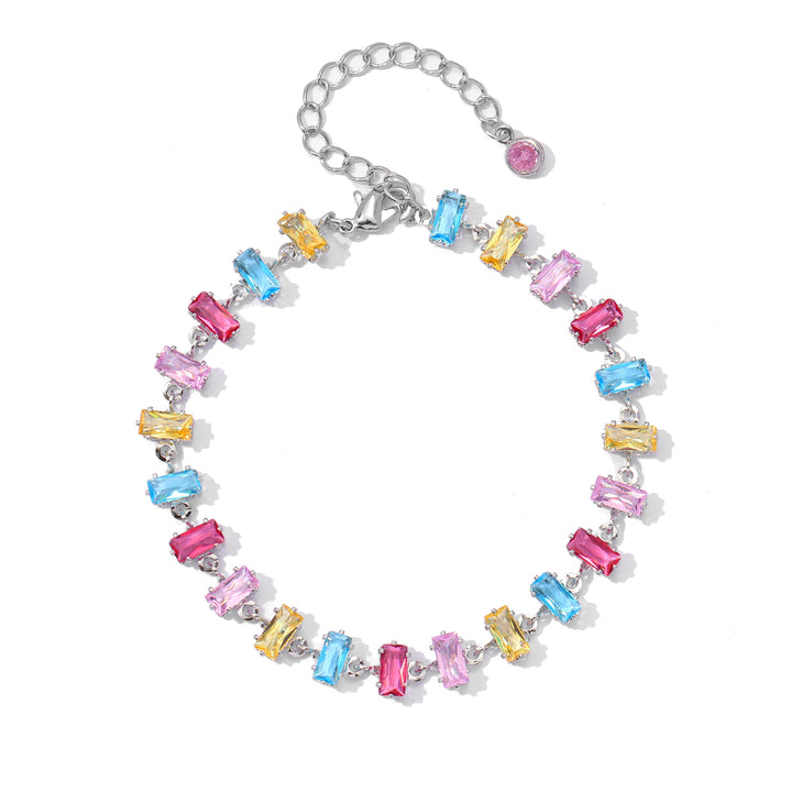 Rainbow Tennis Bracelet - Silver