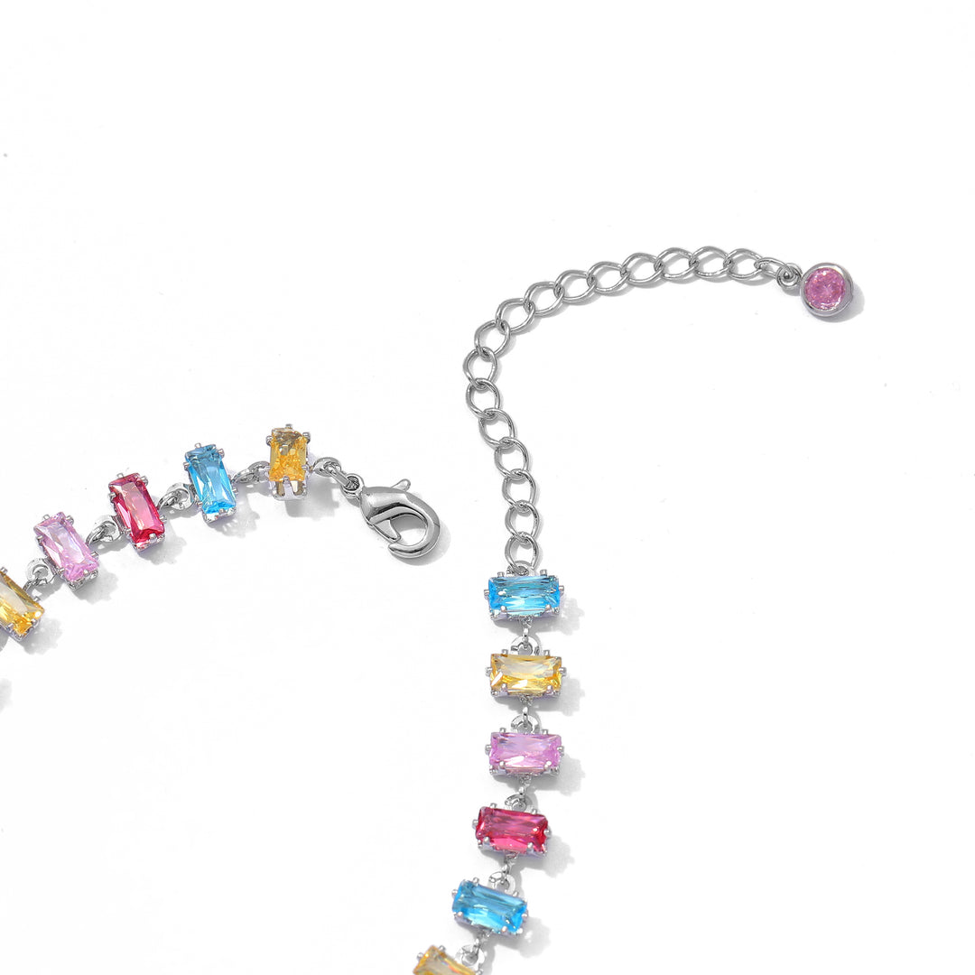 Rainbow Tennis Bracelet - Silver