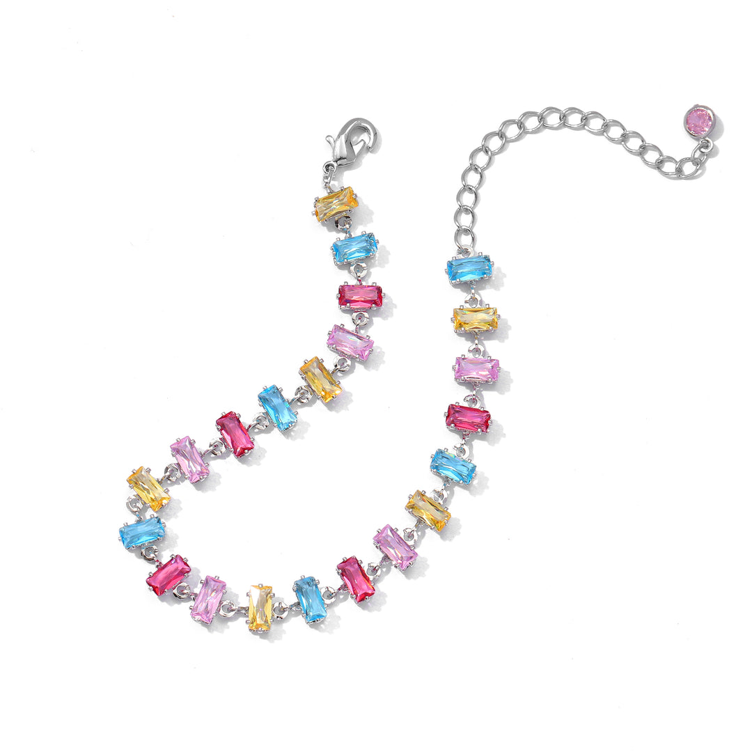 Rainbow Tennis Bracelet - Silver
