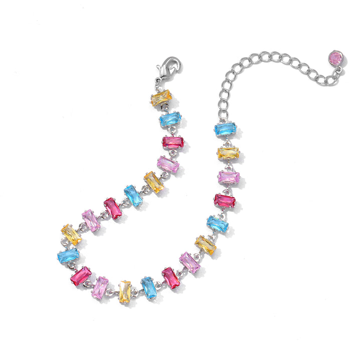 Rainbow Tennis Bracelet - Silver