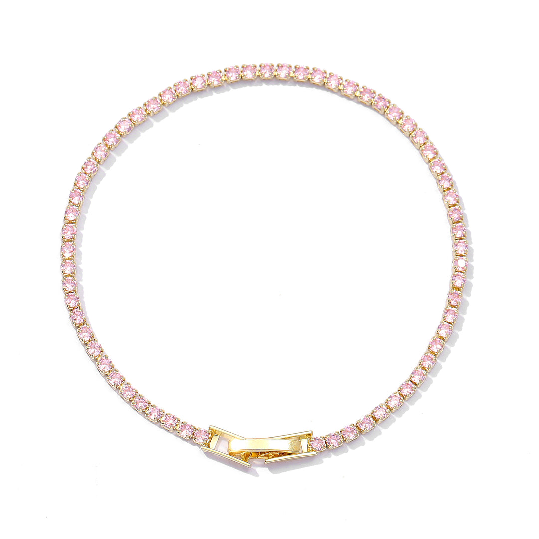 Blush Sparkling Tennis Bracelet - Gold