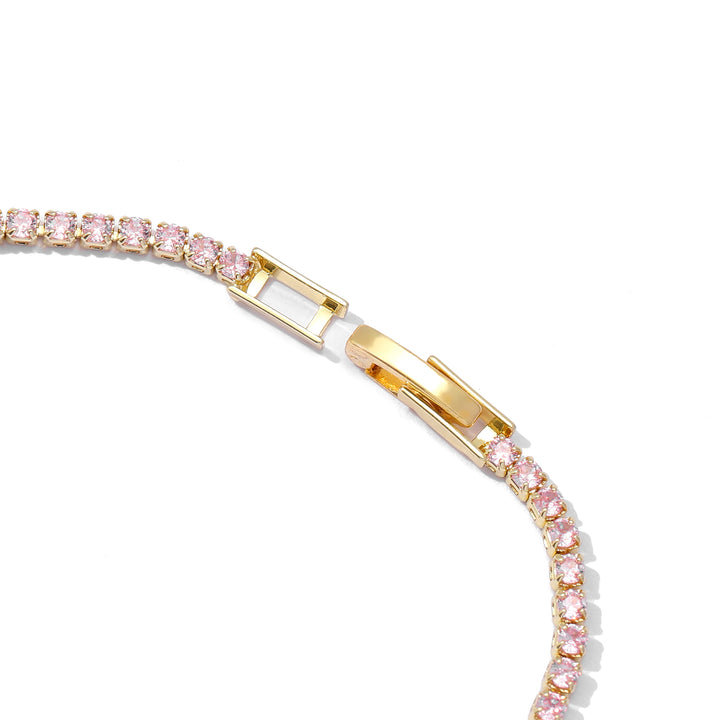 Blush Sparkling Tennis Bracelet - Gold