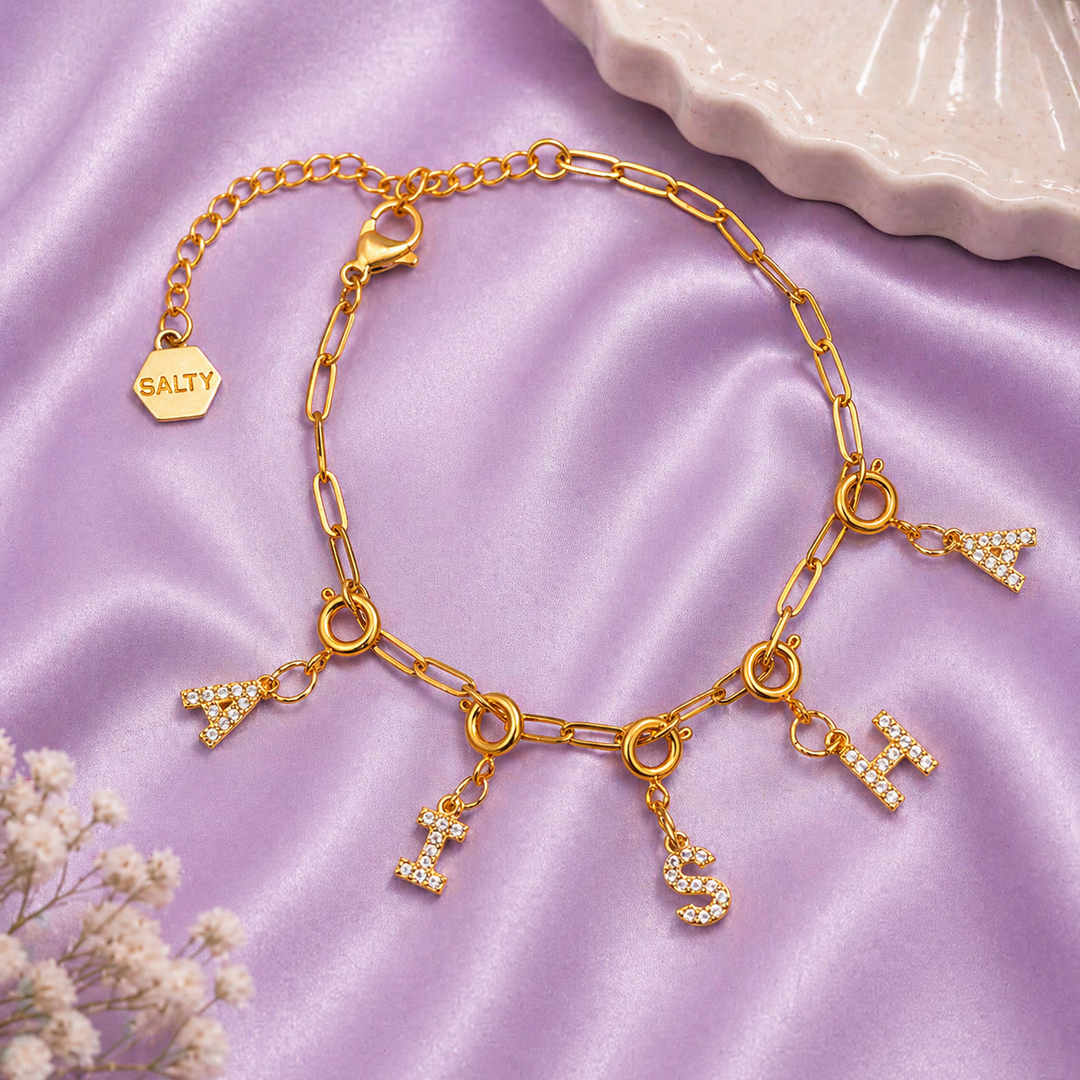 Personalized Alphabet Charm Bracelet