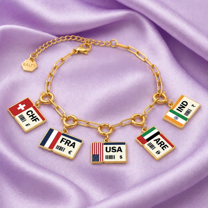 Personalized Country Charm Bracelet