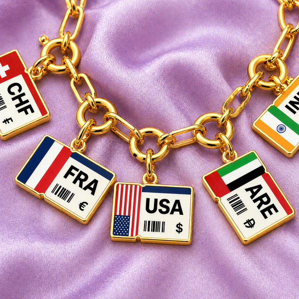Personalized Country Charm Bracelet