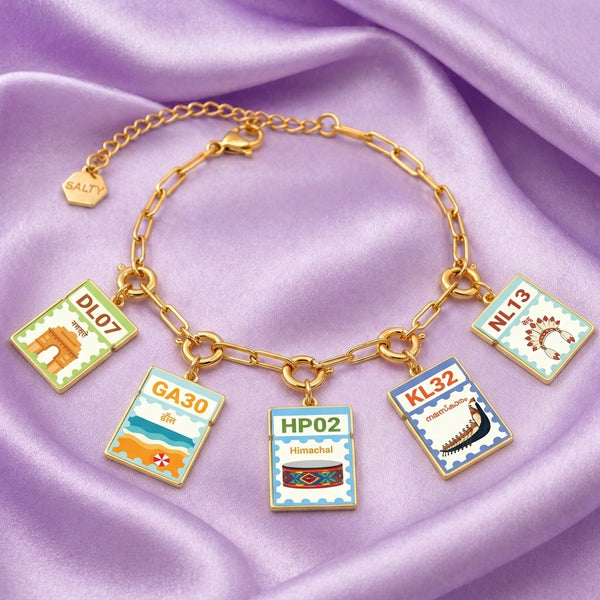 Personalized State Charm Bracelet