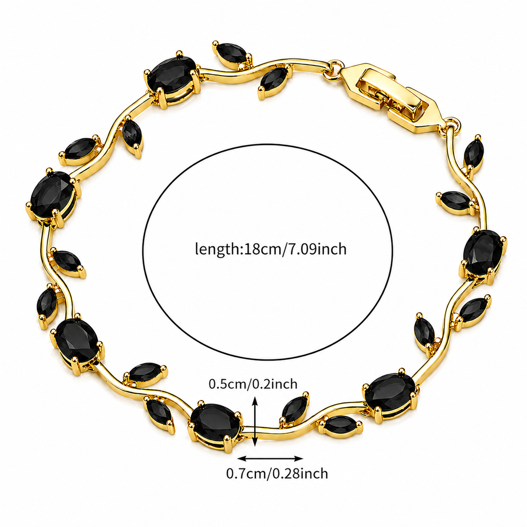Tulip Crystal Vine Bracelet - Black