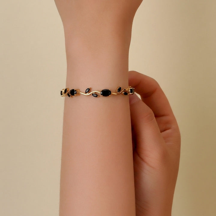 Tulip Crystal Vine Bracelet - Black