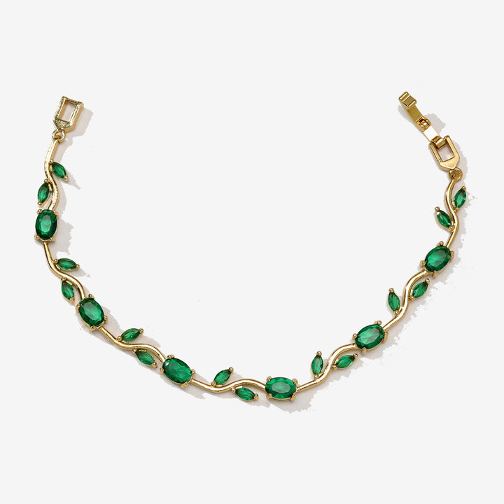 Tulip Crystal Vine Bracelet - Green