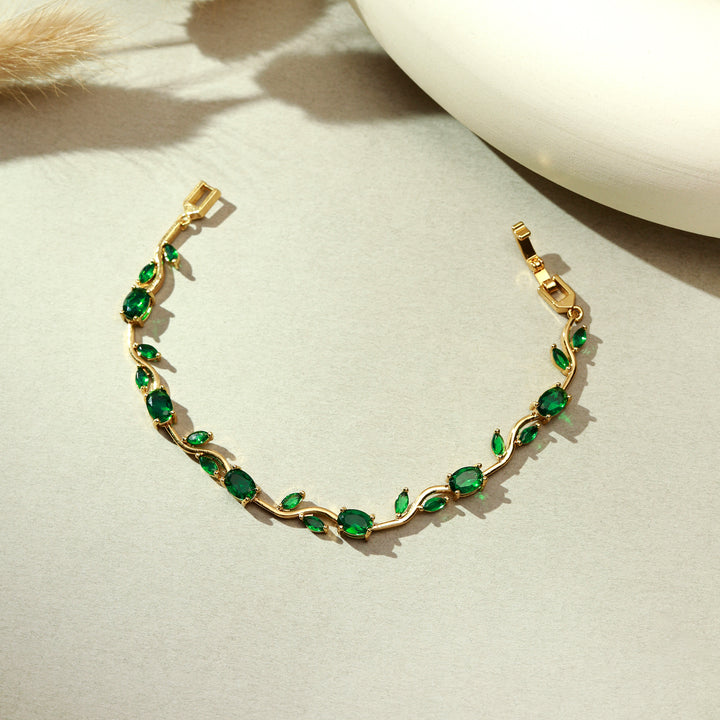 Tulip Crystal Vine Bracelet - Green