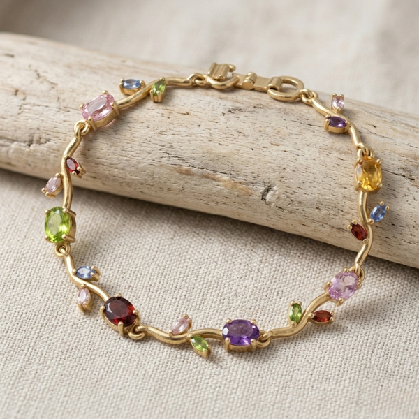 Crystal Multicolor Stone Bracelet (Pack of 1)
