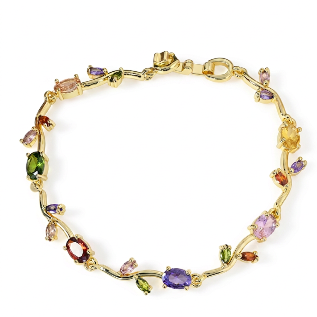 Crystal Multicolor Stone Bracelet (Pack of 1)