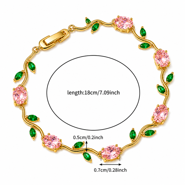 Crystal Vine Bracelet - Gold-Pink-Green