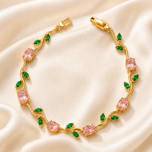 Crystal Vine Bracelet - Gold-Pink-Green | Salty